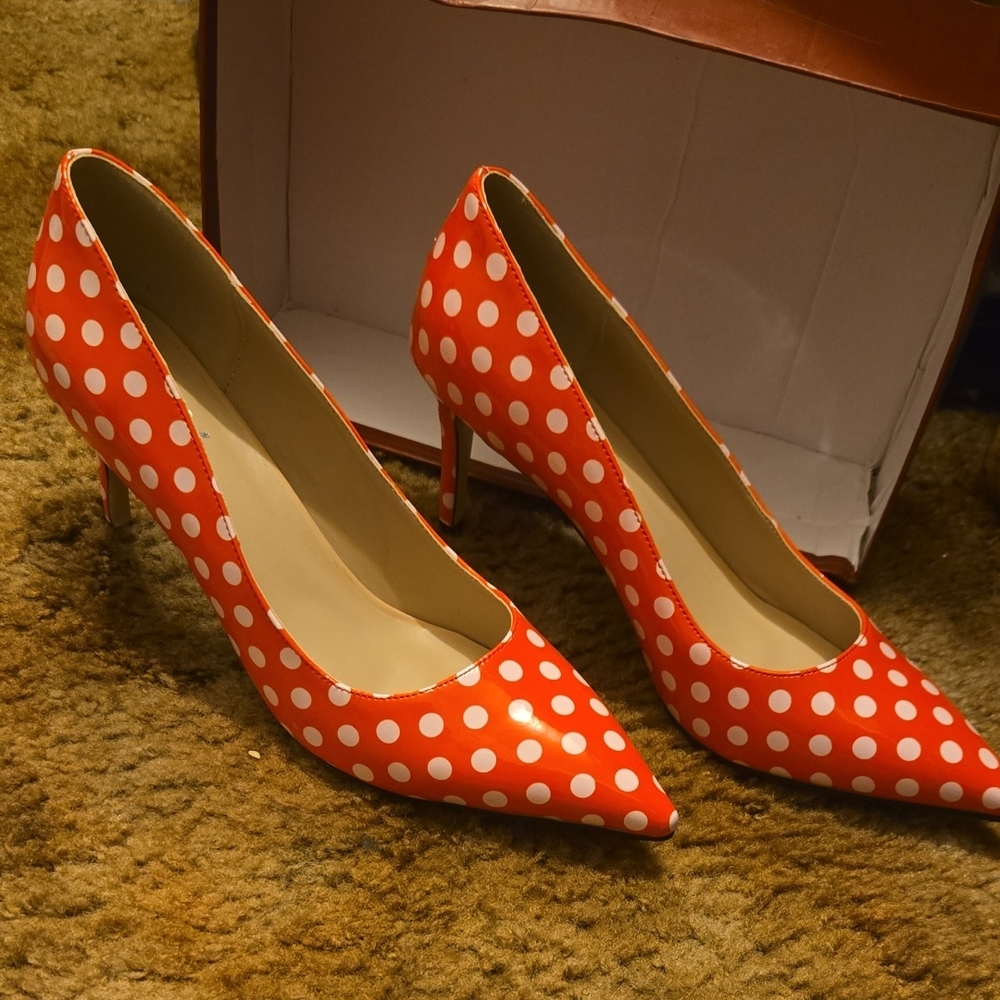 Polka Dot Red Women's Heels